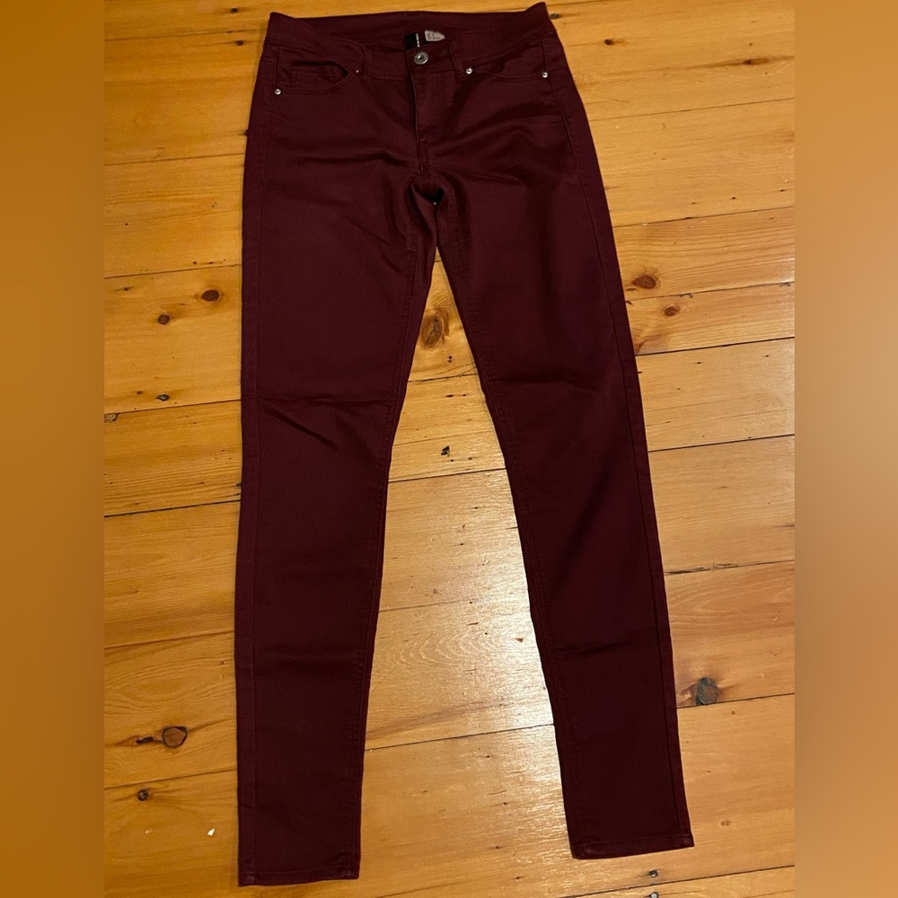 Burgundy Skinny Pants